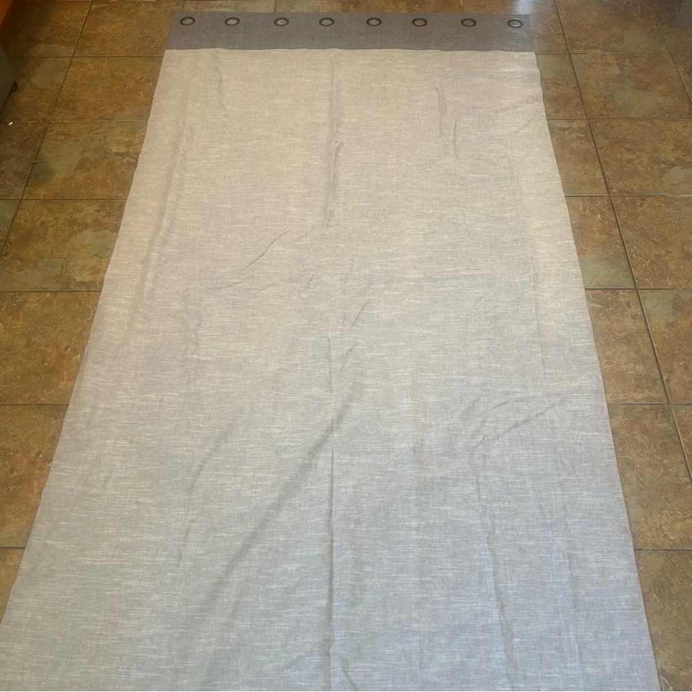 Pottery Barn Dark Gray Curtain Panels Set 2 Linen Cotton Blend Minimalist